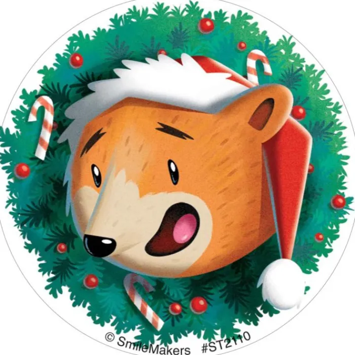 Christmas | Other Fun Stickers<SmileMakers Animals in Santa Hat Stickers