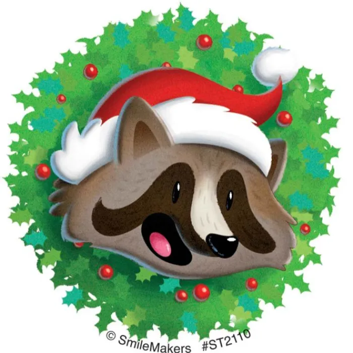 Christmas | Other Fun Stickers<SmileMakers Animals in Santa Hat Stickers