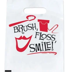 Take Home Bags | Take Home Bags<SmileMakers Black, White, Red Brush Bags - Standard Dental Bags from