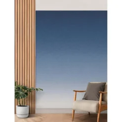Wall Decals<SmileMakers Blue Aura Ombre Peel & Stick Wallpaper Mural - Office Décor from