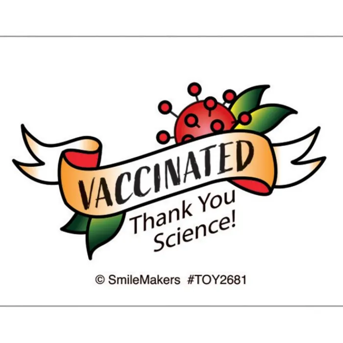 Medical Themed Prizes | Dental Themed Prizes<SmileMakers COVID Vaccination Tattoos - Temporary Tattoos from