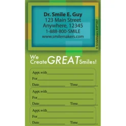Appointment Cards<SmileMakers Create Great Smiles Three Sticker Appt Cards - Dental Appointment Cards from