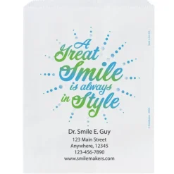 Take Home Bags | Take Home Bags<SmileMakers Custom A Great Smile Burst Paper Bags - Take Home Bags from