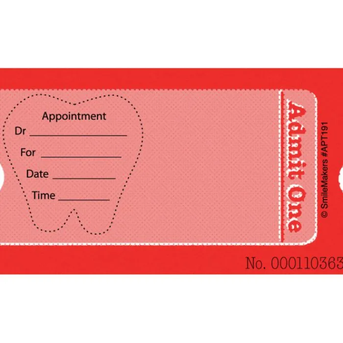 Appointment Cards<SmileMakers Custom Admit One Ticket Appointment Cards - Appointment Cards from