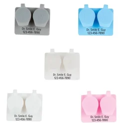 Contact Lens Cases | Vision Practice Essentials<SmileMakers Custom Aqua Smooth Well Lens Cases - Custom Lens Cases from