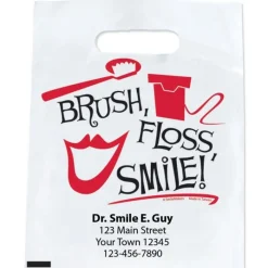 Take Home Bags | Take Home Bags<SmileMakers Custom Black, White, Red Brush Bag - Take Home Bags from
