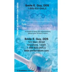 Appointment Cards<SmileMakers Custom Blue Toothbrush Sticker Appointment Card - Appointment Cards from