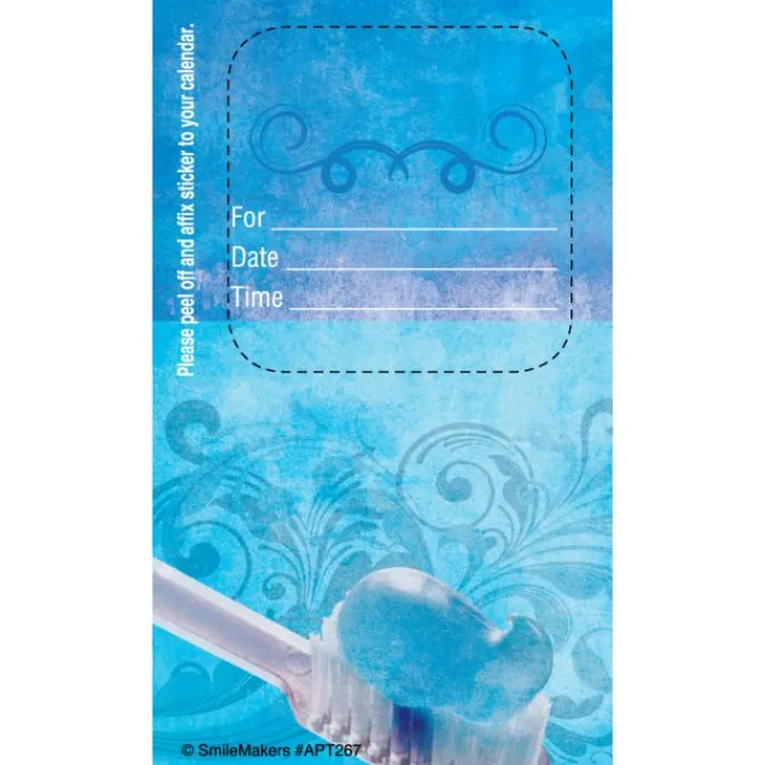 Appointment Cards<SmileMakers Custom Blue Toothbrush Sticker Appointment Card - Appointment Cards from