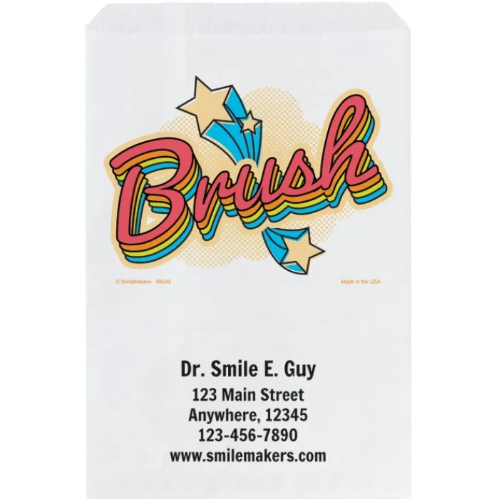 Take Home Bags | Take Home Bags<SmileMakers Custom Brush Star Paper Bags - Take Home Bags from