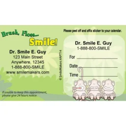Appointment Cards<SmileMakers Custom BrushFlossSmile Monkey Appointment Cards - Appointment Cards from