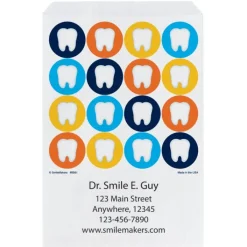 Take Home Bags | Take Home Bags<SmileMakers Custom Colorful Tooth Circles Paper Bags - Take Home Bags from