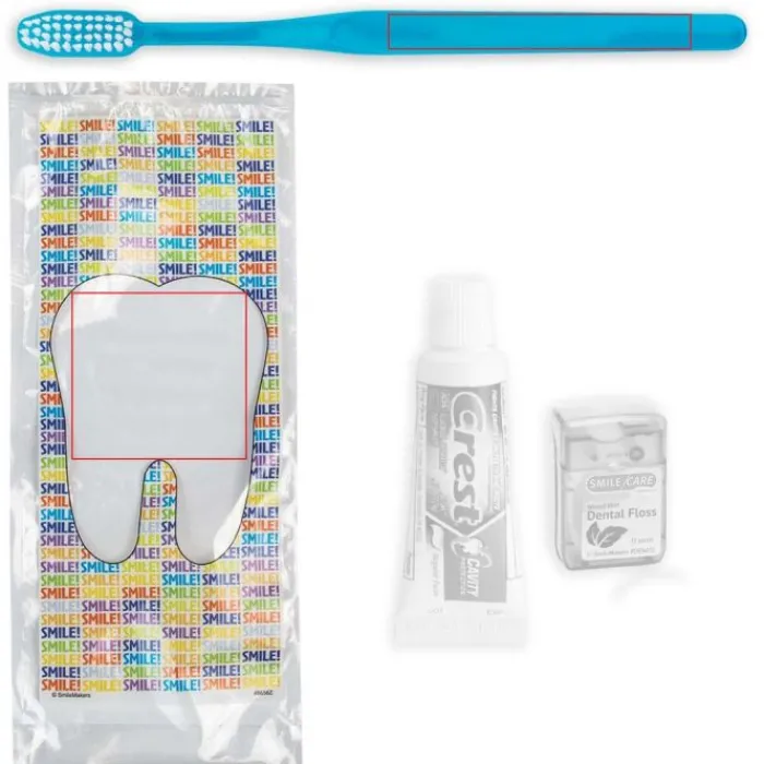 Dental Kits | Dental Practice Essentials<SmileCare Custom Components ™ Adult Smile! Basic Zippered Bag Dental Kits - Dental Kits from SmileMakers