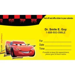 Appointment Cards<SmileMakers Custom Disney Cars Tune-Up Appointment Cards - Appointment Cards from
