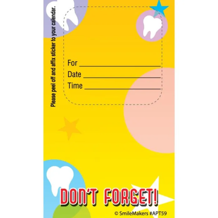 Appointment Cards<SmileMakers Custom Dont Forget Tooth Appointment Cards - Appointment Cards from