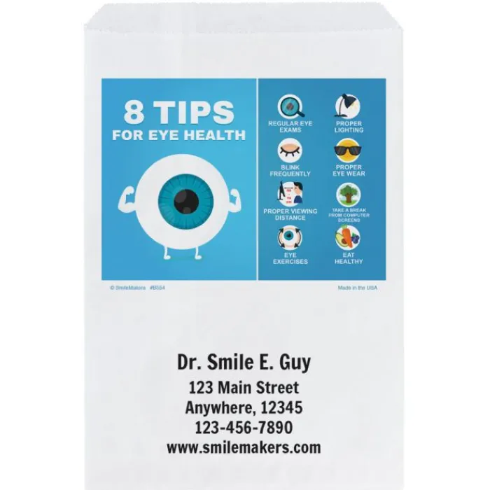 Take Home Bags | Take Home Bags<SmileMakers Custom Eye Health Tips Paper Bags - Take Home Bags from