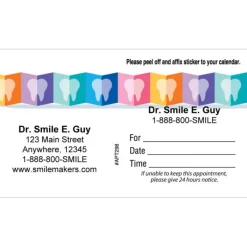 Appointment Cards<SmileMakers Custom Folded Rainbow Teeth Appointment Cards - Appointment Cards from