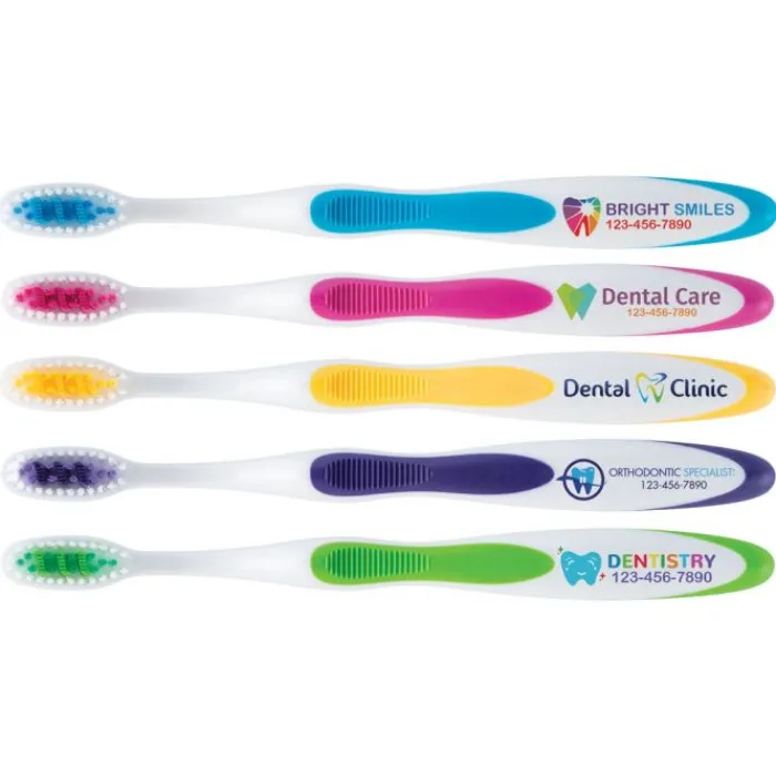 Toothbrushes | Dental Practice Essentials<SmileCare Custom Full Color ™ Adult Super Grip Toothbrushes - Cases - Toothbrushes from SmileMakers