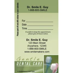 Appointment Cards<SmileMakers Custom Gentle Dental Green Sticker Appointment Cards - Appointment Cards from