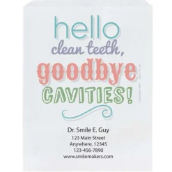 Take Home Bags | Take Home Bags<SmileMakers Custom Goodbye Cavities Paper Bags - Take Home Bags from