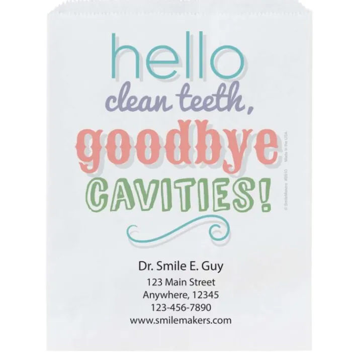 Take Home Bags | Take Home Bags<SmileMakers Custom Goodbye Cavities Paper Bags - Take Home Bags from