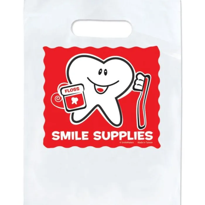 Take Home Bags | Take Home Bags<SmileMakers Custom Happy Tooth Smile Supply Bags - Take Home Bags from