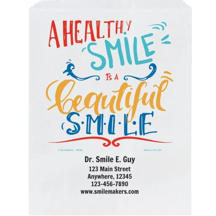 Take Home Bags | Take Home Bags<SmileMakers Custom Healthy Smile Paper Bags - Take Home Bags from