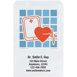Take Home Bags | Take Home Bags<SmileMakers Custom Heartbeat Paper Bags - Take Home Bags from