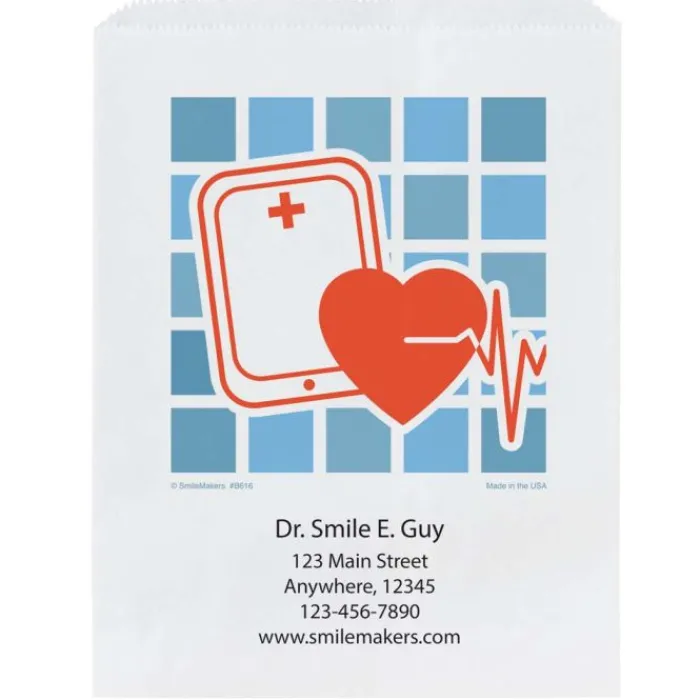 Take Home Bags | Take Home Bags<SmileMakers Custom Heartbeat Paper Bags - Take Home Bags from
