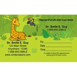 Appointment Cards<SmileMakers Custom Jungle Friends Sticker Appointment Cards - Appointment Cards from
