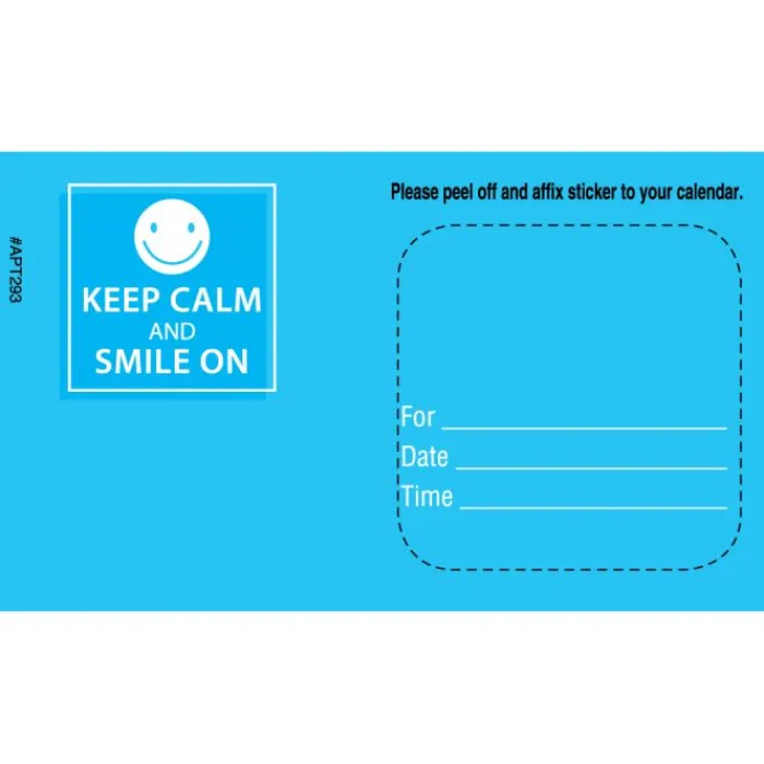 Appointment Cards<SmileMakers Custom Keep Calm and Smile Appointment Card - Appointment Cards from