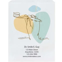 Take Home Bags | Take Home Bags<SmileMakers Custom Line Art Toothbrush Paper Bag - Take Home Bags from