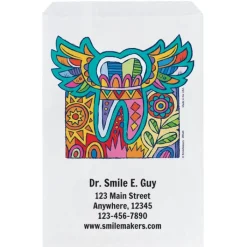 Take Home Bags | Take Home Bags<SmileMakers Custom Modern Art Tooth Paper Bags - Take Home Bags from