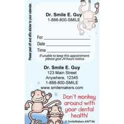 Appointment Cards<SmileMakers Custom Monkey Colour Lines Appointment Cards - Appointment Cards from