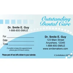 Appointment Cards<SmileMakers Custom Outstanding Dental Care Appointment Cards - Appointment Cards from