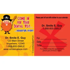 Appointment Cards<SmileMakers Custom Pirate Sticker Appointment Cards - Appointment Cards from