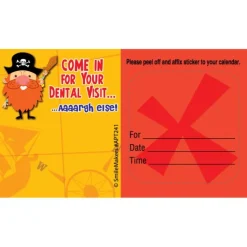 Appointment Cards<SmileMakers Custom Pirate Sticker Appointment Cards - Appointment Cards from