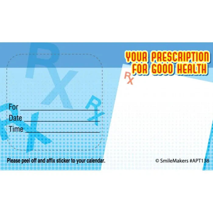 Appointment Cards<SmileMakers Custom Prescription 4 Health Appointment Cards - Appointment Cards from