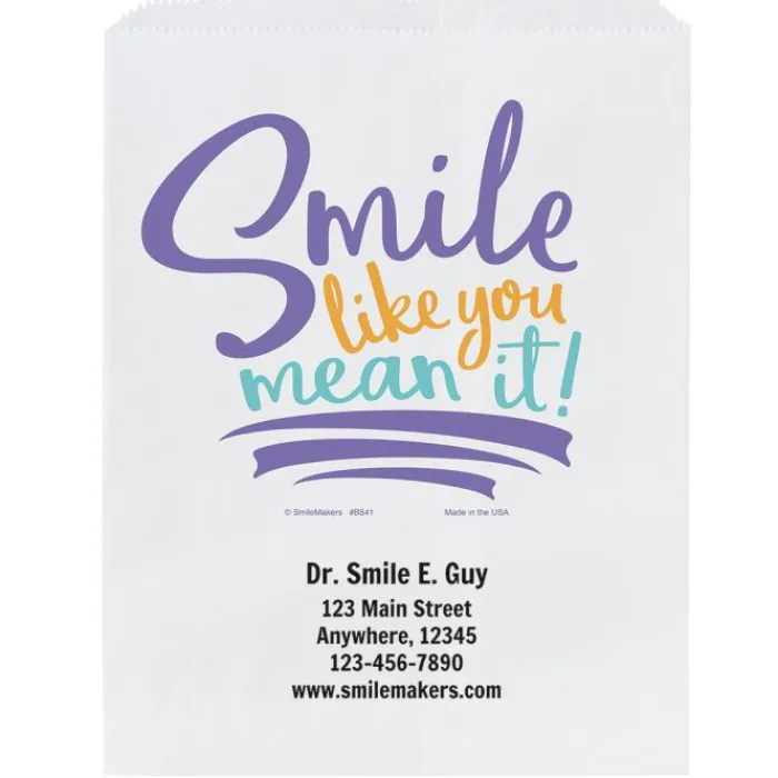 Take Home Bags | Take Home Bags<SmileMakers Custom Smile Like You Mean It Paper Bags - Take Home Bags from