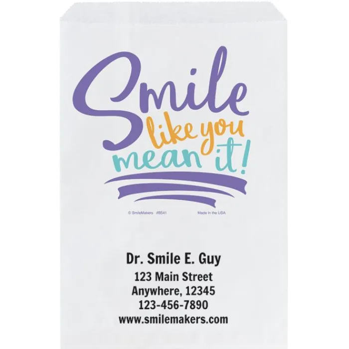 Take Home Bags | Take Home Bags<SmileMakers Custom Smile Like You Mean It Paper Bags - Take Home Bags from