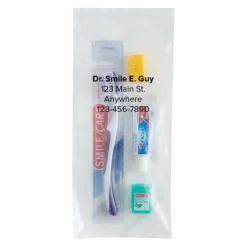 Ready-to-go Dental Kits | Medical Practice Essentials<SmileCare Custom ™ Adult Basic Zippered Bag Dental Kits - Dental Kits From SmileMakers
