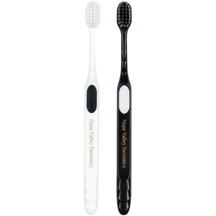Toothbrushes | Dental Practice Essentials<SmileMakers Custom SmileCare™ Adult Black & White Toothbrushes - Toothbrushes from