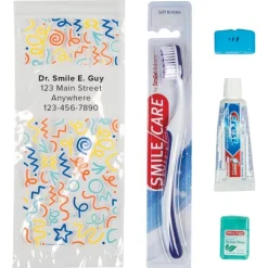 Dental Kits | Dental Practice Essentials<SmileMakers Custom SmileCare™ Adult Celebration Basic Zippered Bag Dental Kits - Dental Kits From
