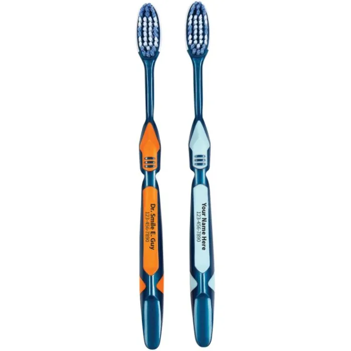 Toothbrushes | Dental Practice Essentials<SmileMakers Custom SmileCare™ Adult Diamond Grip with Tongue Cleaner Toothbrushes - Toothbrushes from