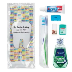 Dental Kits | Dental Practice Essentials<SmileMakers Custom SmileCare™ Adult Smile! Preference with Scope Zippered Bag Dental Kits - Dental Kits from
