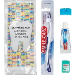 Ready-to-go Dental Kits | Dental Kits<SmileCare Custom ™ Adult Smile! Basic Zippered Bag Dental Kits - Dental Kits From SmileMakers
