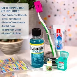 Dental Kits | Dental Practice Essentials<SmileMakers Custom SmileCare™ Adult Smile! Preference with Listerine  Zippered Bag Dental Kits - Dental Kits from