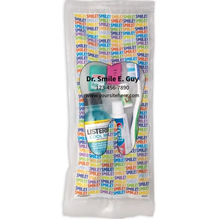 Dental Kits | Dental Practice Essentials<SmileMakers Custom SmileCare™ Adult Smile! Basic Colgate with Scope Zippered Bag Dental Kits - Dental Kits from