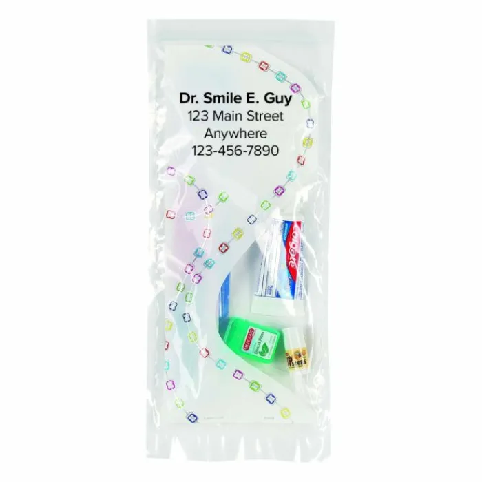 Dental Kits | Dental Practice Essentials<SmileMakers Custom SmileCare™ Orthodontic Premium Zippered Bag Dental Kits - Dental Kits From
