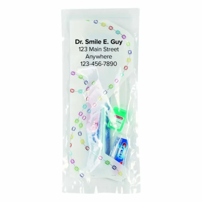 Dental Kits | Dental Practice Essentials<SmileMakers Custom SmileCare™ Orthodontic Basic Zippered Bag Dental Kits - Dental Kits From