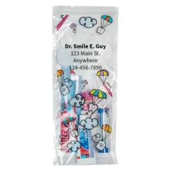 Ready-to-go Dental Kits | Medical Practice Essentials<SmileCare Custom ™ Youth Dental Paratroopers Premium Zippered Bag Dental Kits - Dental Kits From SmileMakers